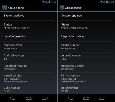  Android 4.0.2    Samsung Galaxy Nexus