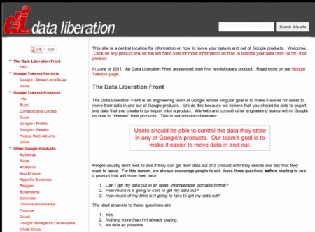  : Data Liberation Front -        Google
