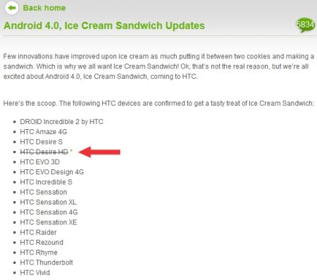 HTC   Desire HD  Android 4.0, 