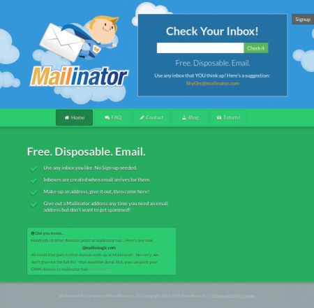  : Mailinator -   